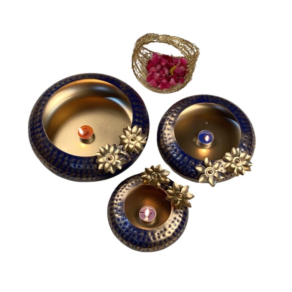 Decorative Curved Urli Set of 3   Perfect Home Accents for Festive Celebrations Office Festival